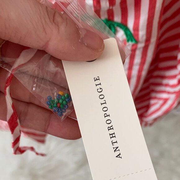 CELANDINE X ANTHROPOLOGIE Embroidered Poplin Square Neck Mini Shift Dress Sz MED - Picture 8 of 8